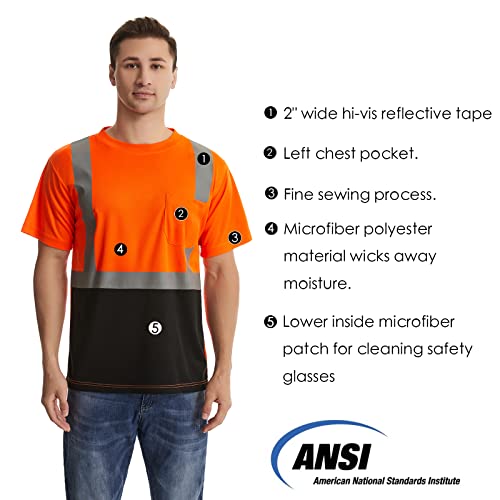 high visibility classic t shirts quick dry class 2 safety shirts for men&women, quick dry reflective short sleeve breathable birdeyes t shirt with pocket for construction work. 2xl high visibility classic t shirts quick dry class 2 safety shirts for men&women, quick dry reflective short sleeve breathable birdeyes t shirt with pocket for construction work. 2xl
