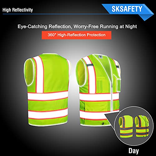 10 pockets safety vest, class 2 high visibility security with zipper, hi vis vest with reflective strips, ansi/isea standard, construction work vest for men & women (lime, 2xl) 10 pockets safety vest, class 2 high visibility security with zipper, hi vis vest with reflective strips, ansi/isea standard, construction work vest for men & women (lime, 2xl)