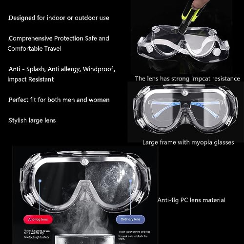 3 pack safety goggles protective adjustable goggles over glasses splash eye protection adjustable for lab construction worker onion cutting clear lens eyewear white 3 pack safety goggles protective adjustable goggles over glasses splash eye protection adjustable for lab construction worker onion cutting clear lens eyewear white