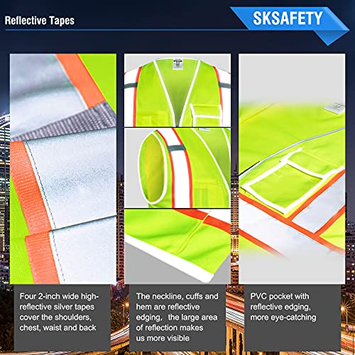 10 pockets safety vest, class 2 high visibility security with zipper, hi vis vest with reflective strips, ansi/isea standard, construction work vest for men & women (lime, 2xl) 10 pockets safety vest, class 2 high visibility security with zipper, hi vis vest with reflective strips, ansi/isea standard, construction work vest for men & women (lime, 2xl)